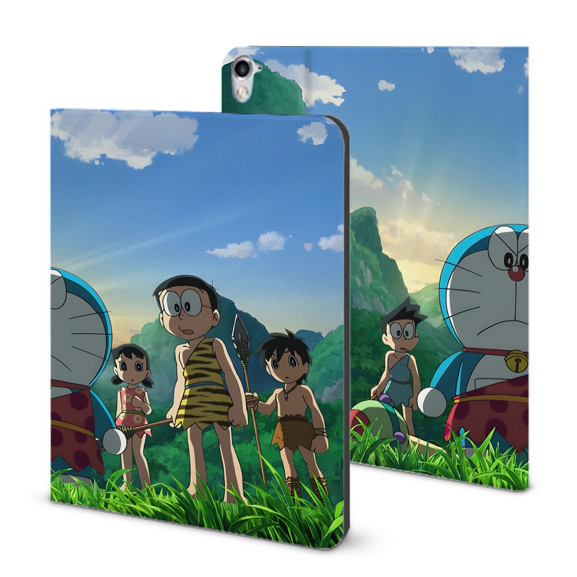 （画像用） ドラえもん Doraemon IPad ケース ブック型 PUレザー TPU 耐衝撃 軽量 薄型 ペン収納なし 全面保護 IPad 各モデル対応